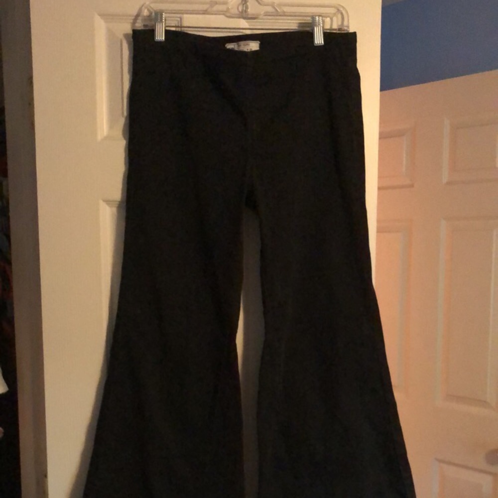 Free People Black Flare Pull on Jeans